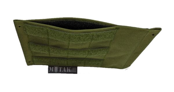 TactiTether green pouch featuring Velcro strips for secure storage